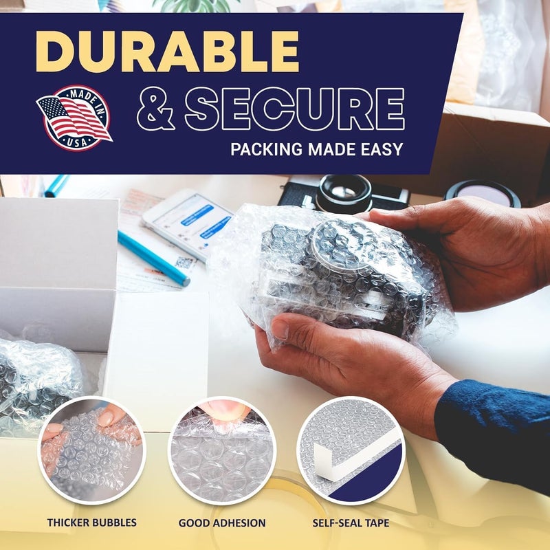 PACRON Clear bubble out Bags 18x23 Inch Bubble pouches 50/Qty, Self-Sealing clear bubble mailer Bubble bags for Shipping, Packing, Storage, Moving, Bubble Cushioning Wrap Bags for all Fragile China - Image 2